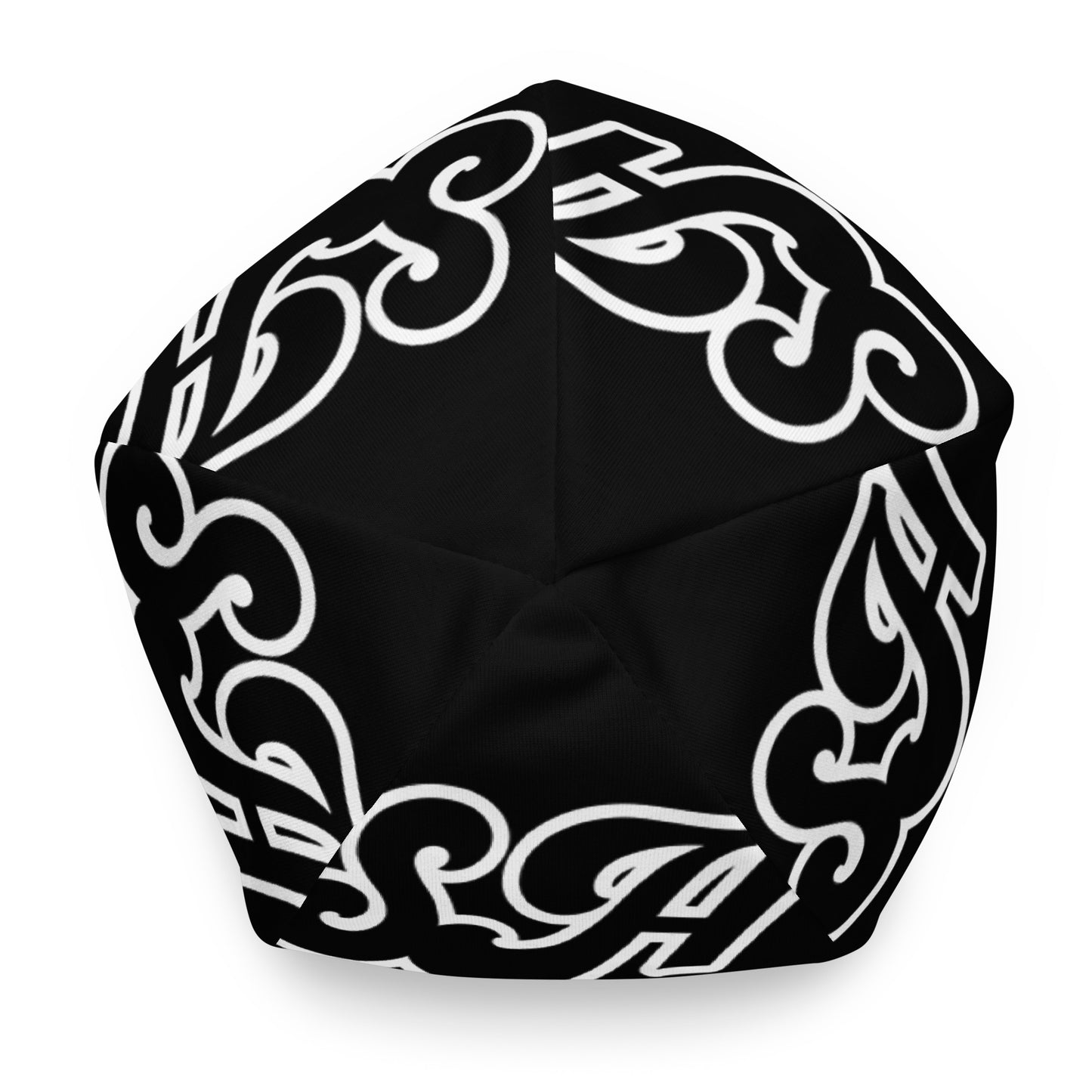 BIG Black All-Over Print Beanie