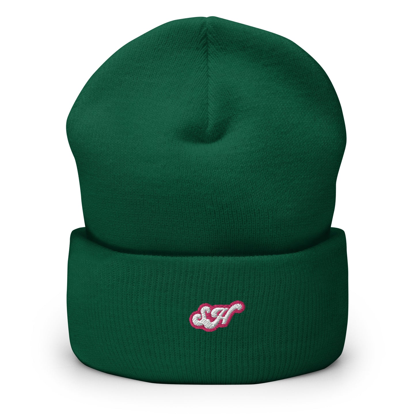 GREEN pink SH Cuffed Beanie
