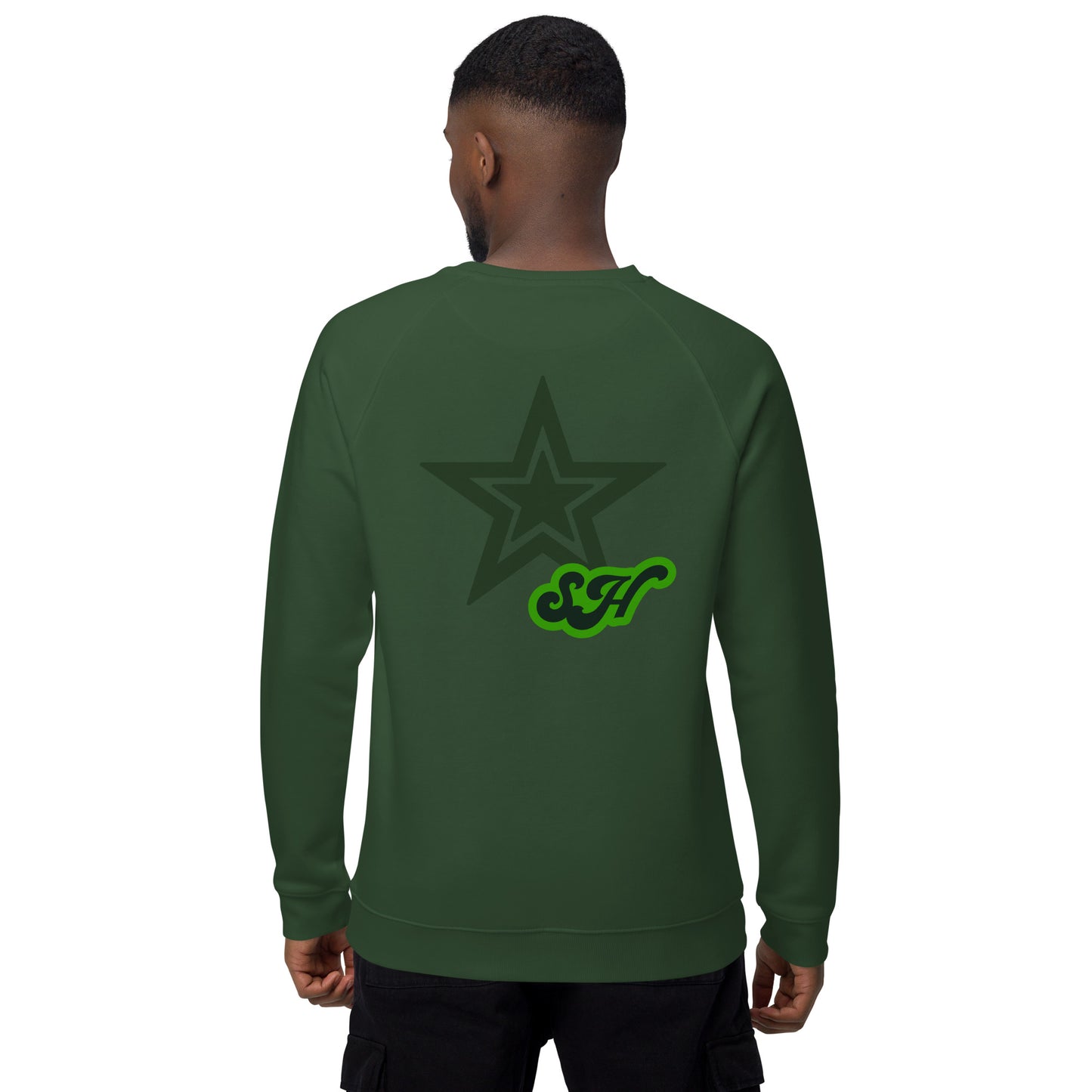 FOREST GREEN Unisex organic raglan sweatshirt