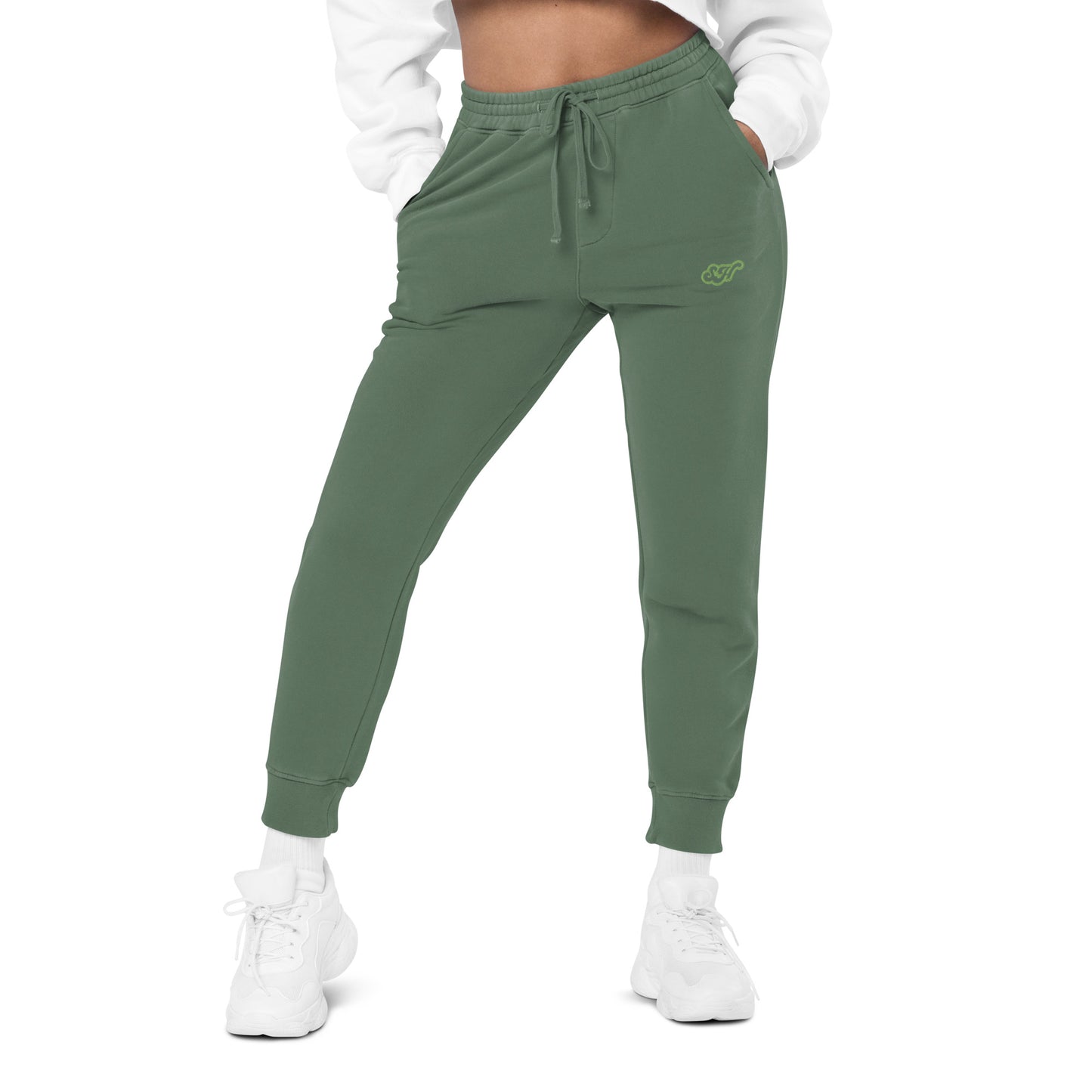 Unisex GREEN pigment-dyed sweatpants