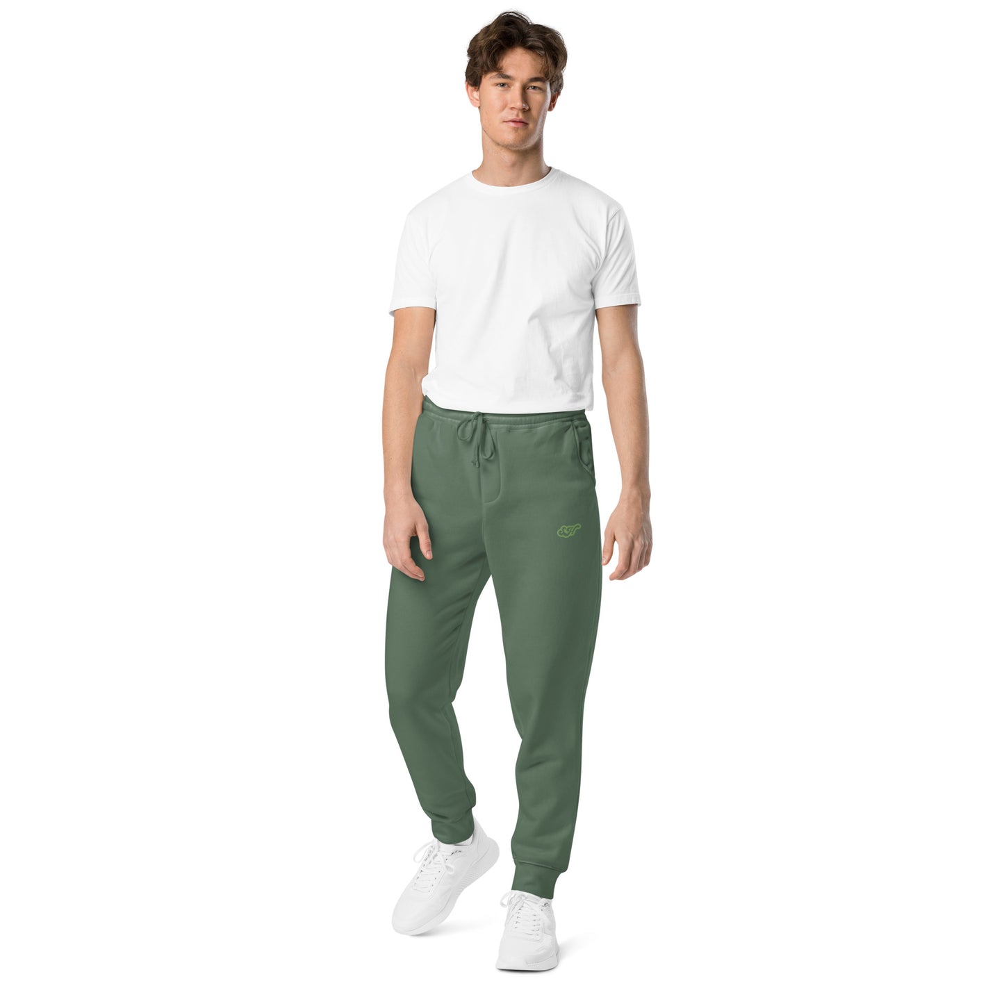 Unisex GREEN pigment-dyed sweatpants
