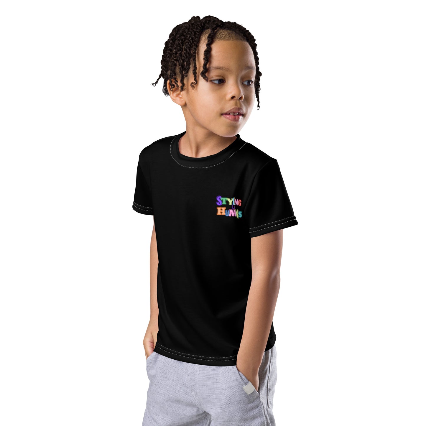 Kids crew neck t-shirt Black