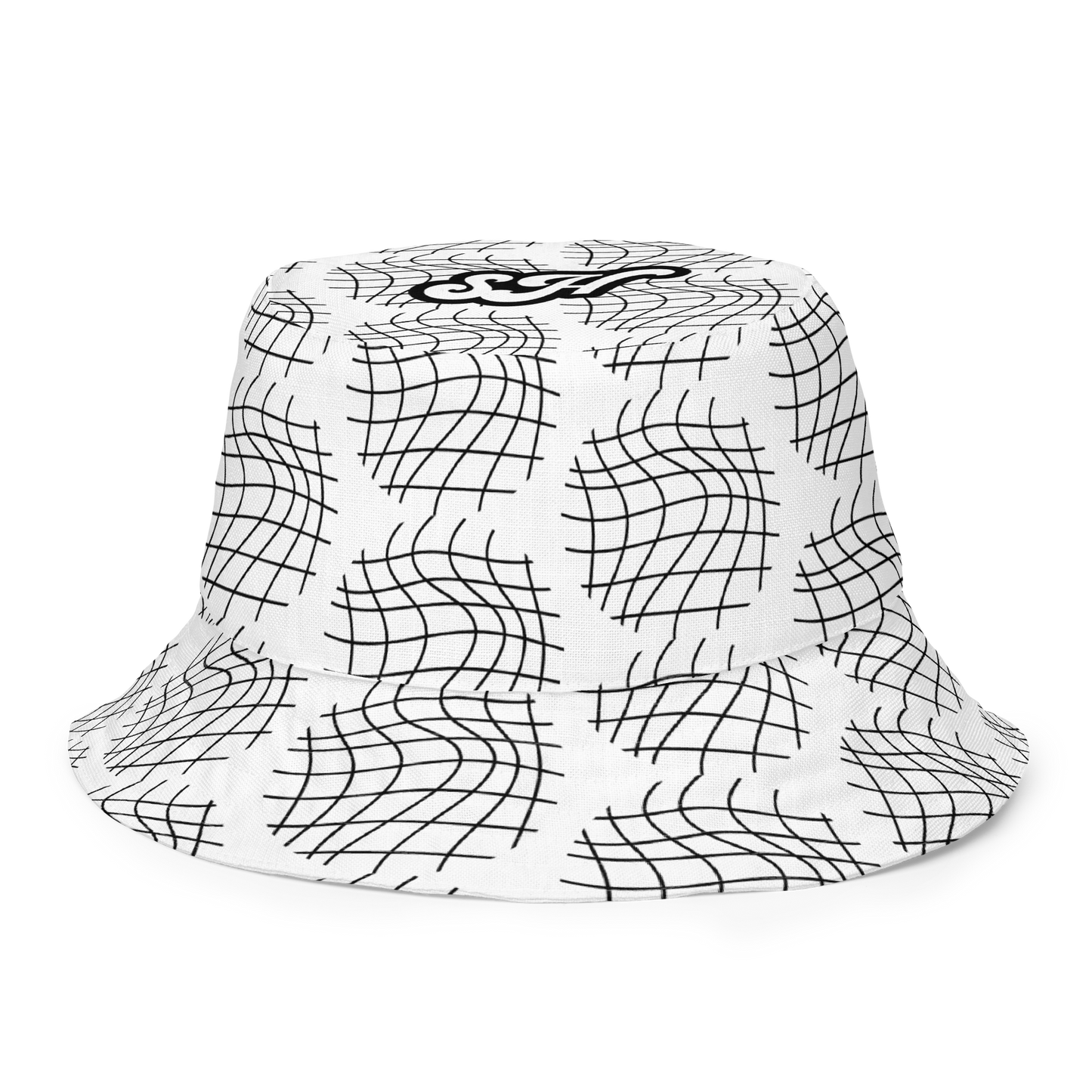 White/black Reversible bucket hat