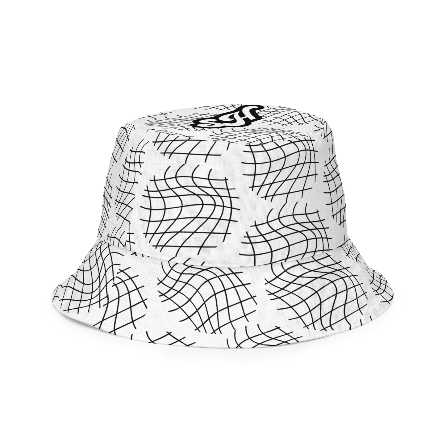 White/black Reversible bucket hat