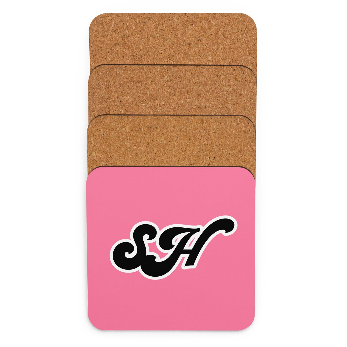 Bubble Gum Pink SH Cork-back coaster