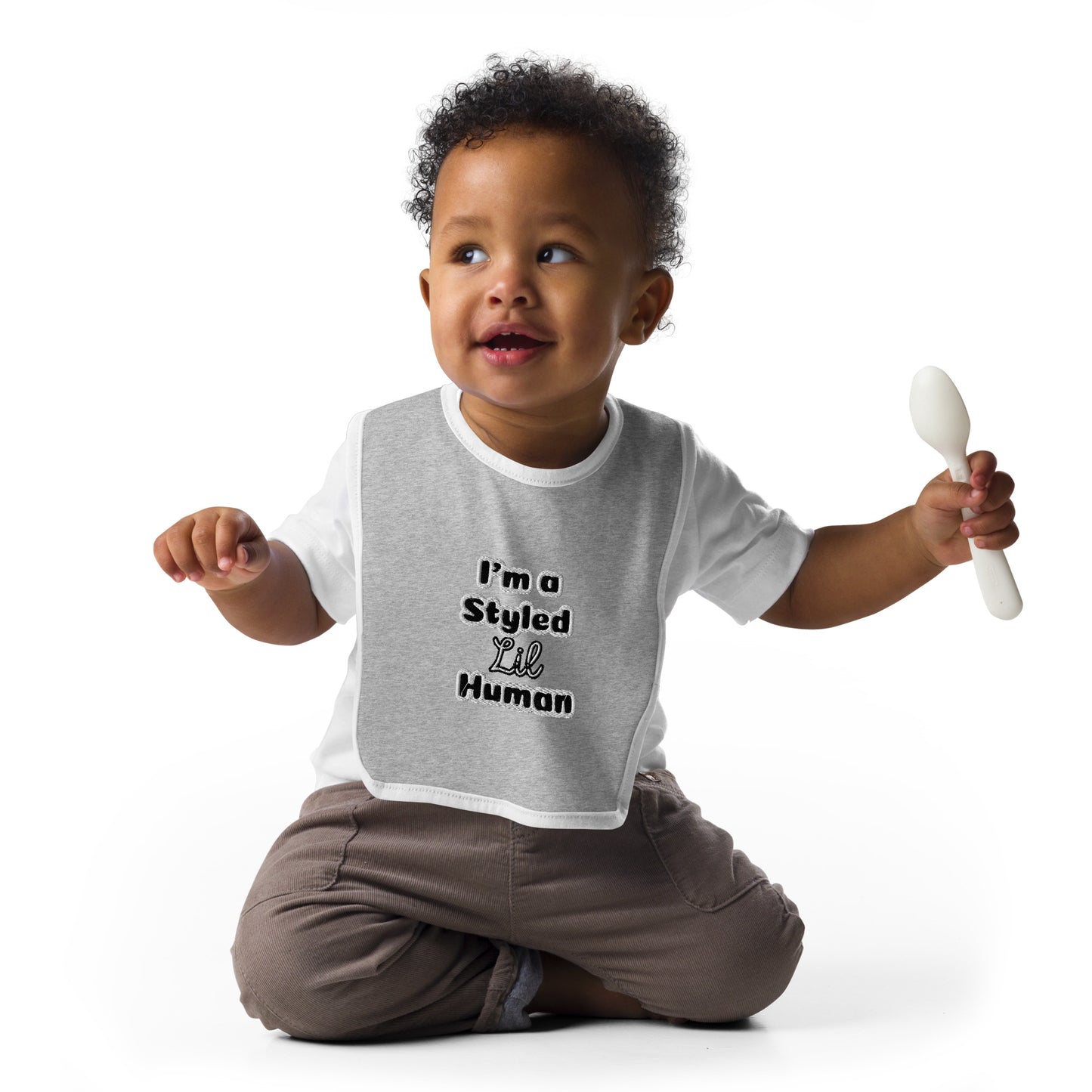 STYLING LIL HUMANS Embroidered Baby Bib