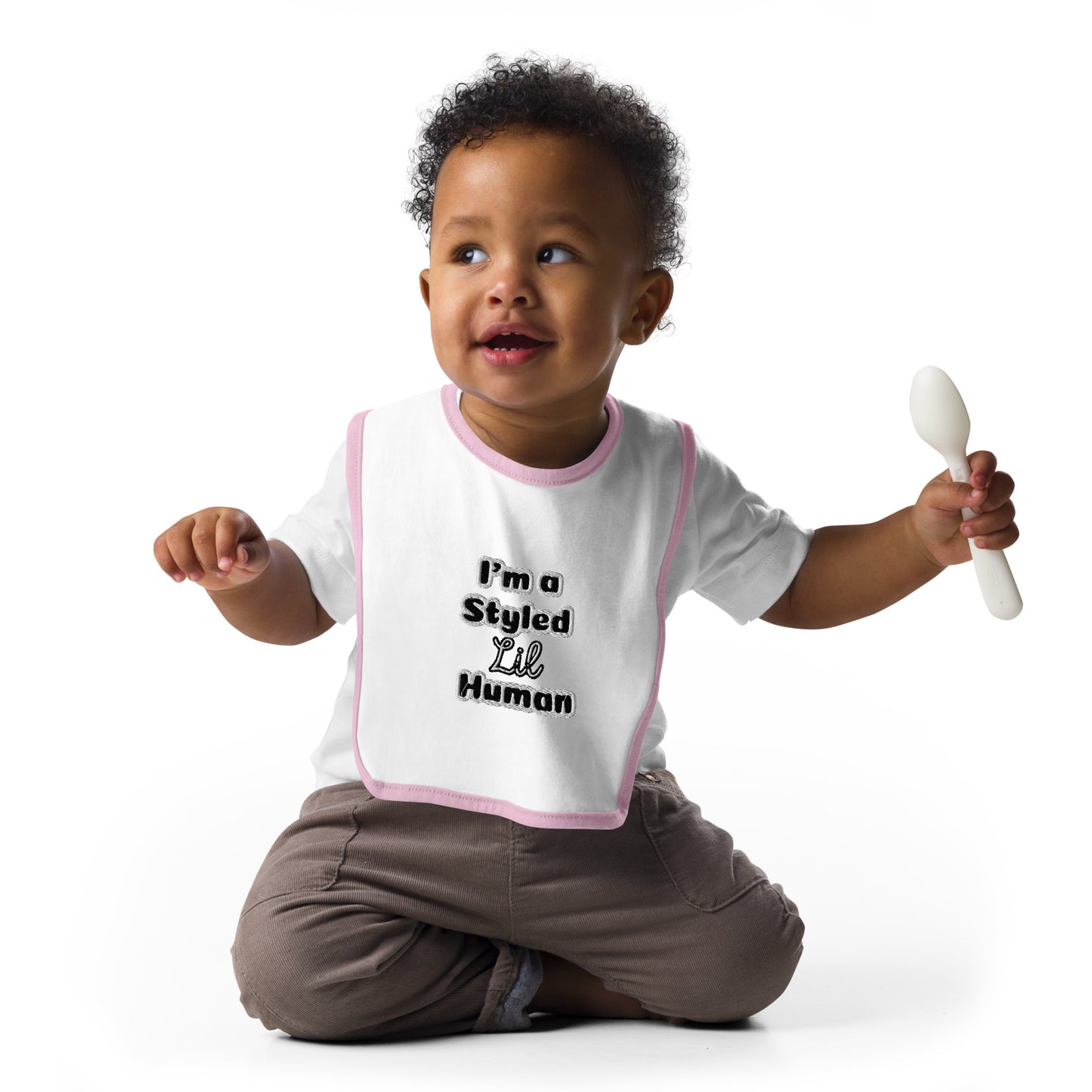 STYLING LIL HUMANS Embroidered Baby Bib