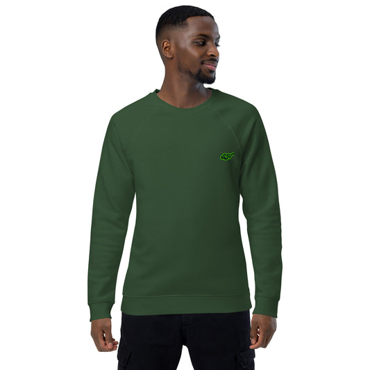 FOREST GREEN Unisex organic raglan sweatshirt