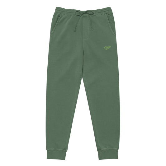 Unisex GREEN pigment-dyed sweatpants