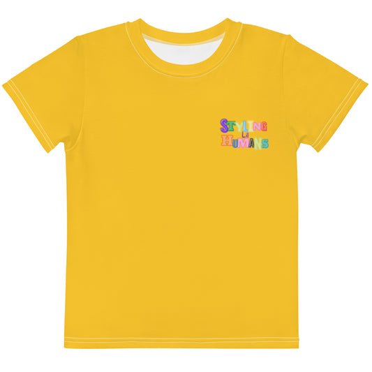 Kids crew neck t-shirt yellow